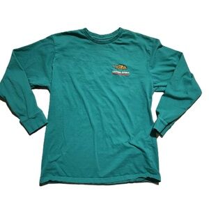 Eighty Eight Mens Teal California Bear Long Sleeve Shirt Large